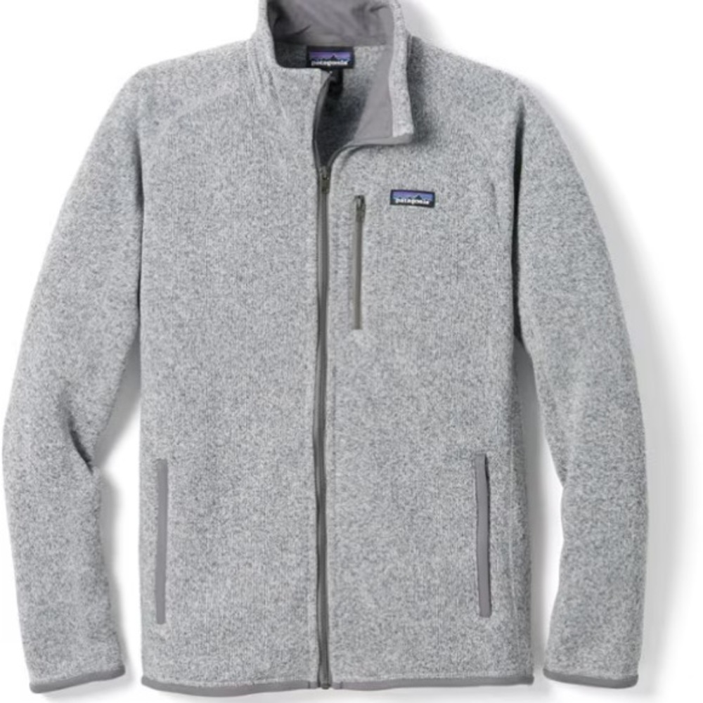 Men's Better Sweater® Fleece Jacket Large. Grey. Full zip